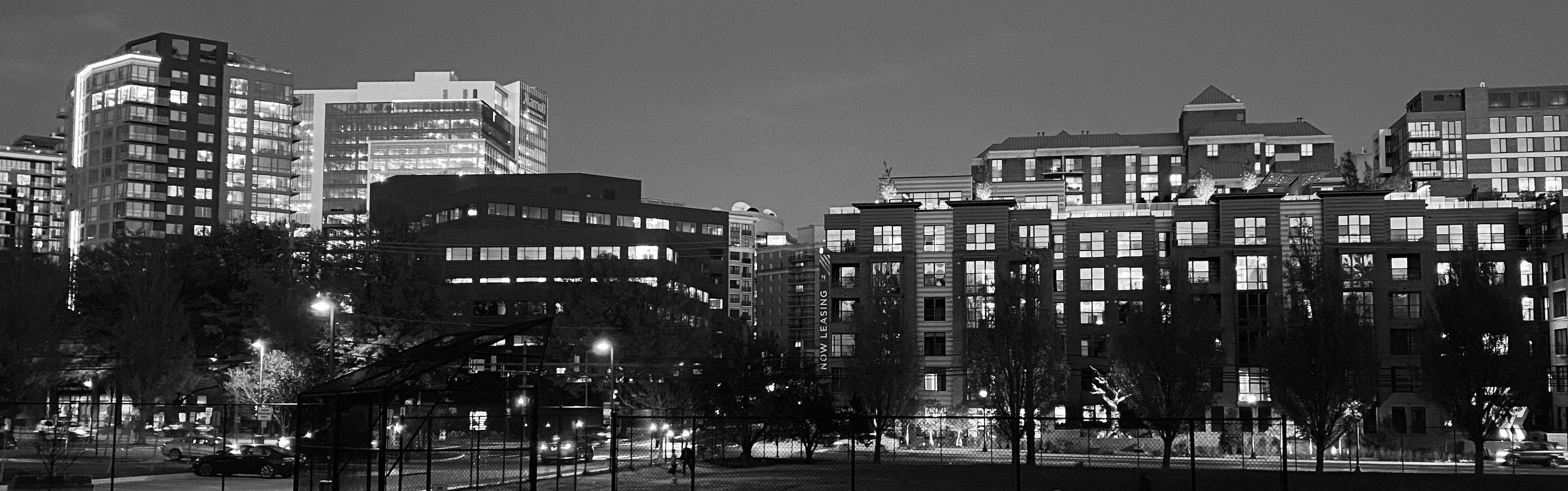 Bethesda skyline at dusk